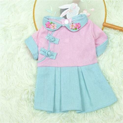 2020 New Summer Dog Dress Chinese Style Pet Clothing Cheongsam Puppy Skirt Small Dog Costume Yorkie Cat Pomeranian Pet Outfits