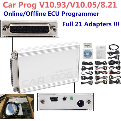 New Online Carprog V8.21 Full Adapter Car Prog V10.93/V10.05/8.21 For Airbag/Radio/Dash/IMMO/ECU Programmer Auto Repair Tool