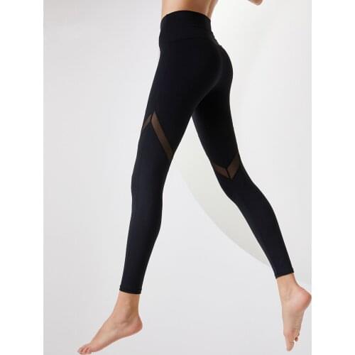 New High Waist Mesh Stitching Sports Leggings Women Push Up Fitness Pants Tight Hip Lift Running Yoga Pants Seamless Leggings