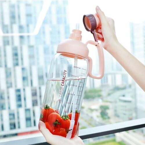 OWNPOWER 1800ml Outdoor Water Bottle with Straw Sports Bottles Eco-friendly with Lid Hiking Camping Plastic BPA Free H1098