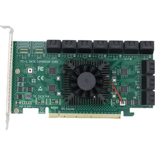 Chia Mining Riser 20 Port SATA PCI-E Adapter PCIE SATA PCI Express X16 SATA Card Controller PCIE to SATA3 6Gbps Add On Cards