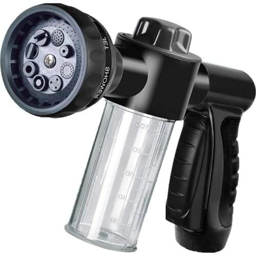 8 Patterns Garden Foam Water Gun Hose Nozzle Multifunctional Car Wash High Pressure Sprayer Plant Watering Irrigation Sprinkler
