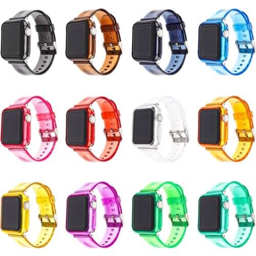 Strap for apple watch band 44mm protector TPU case for iwatch serie 6se 5 4 3 2 1 watchband + cover watchcase Accessories