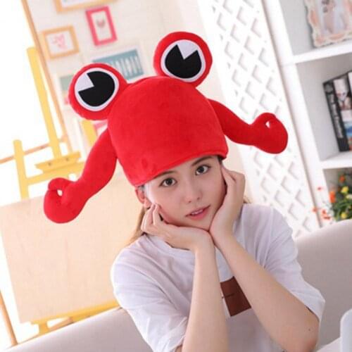 Cute Big-eyed Crab Cartoon Plush Cap Headgear Hat Photo Prop Party Cosplay Toy