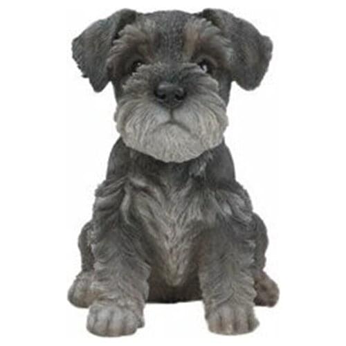 Sitting Schnauzer Puppy Statue Resin Lawn Sculpture Super Cute Garden Yard Decor Garden Decoration Outdoor