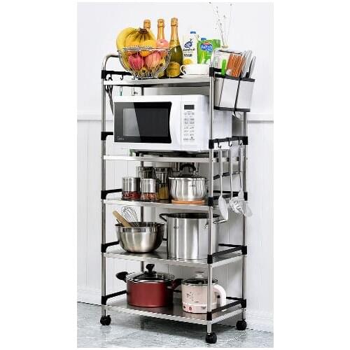 Thick stainless steel kitchen shelf microwave oven