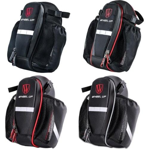 Bicycle Saddle Bag Waterproof Reflective MTB Cycling Seat Rear Bag Folding Bike Double Water Bottle Pouch Bicycle Accessories