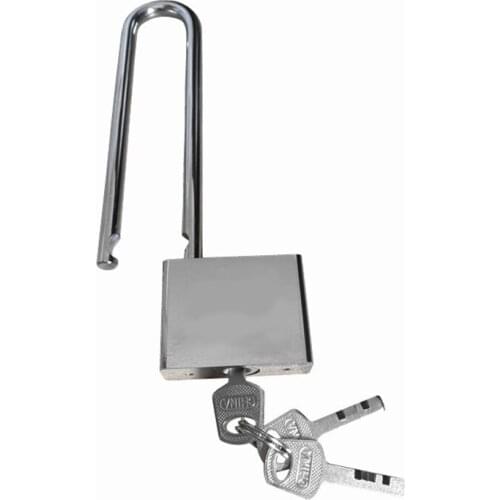 Stainless Steel Long Shackle Keyed Padlock with 3 Keys 50mm Width body, 118mm Shackle Safety Lock for Door Cabinet Drawer Shops