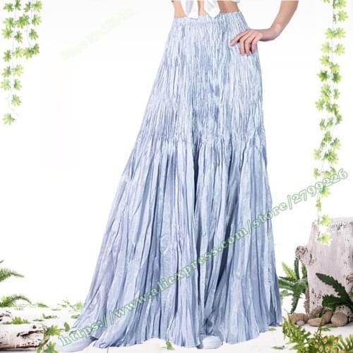 2021 Faldas Largas Elegantes Female Spring and Summer Fashion Miyake Fold Drape Pleated Dance Maxi Ladies Skirt Women Skirts