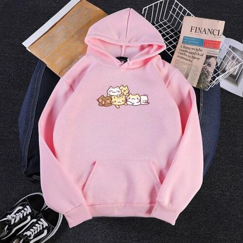 Feminine Itself Hoodie Sweatshirt Hoody Cat Pet Print Cartoon Kawaii Streetwear Pullover Hoodie Casual Clothes for Women