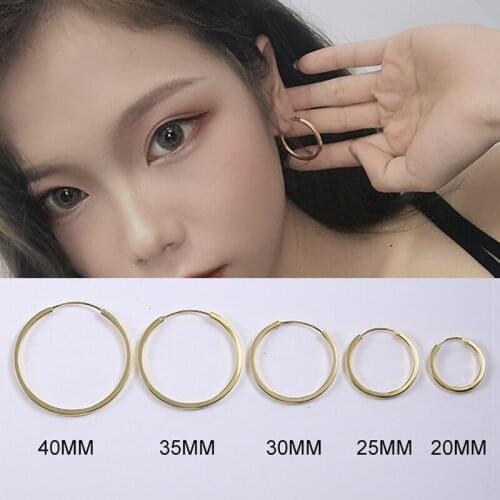 PONYKISS Trendy 100% 925 Sterling Silver New Round Chic Hoop Earrings For Women Party Fashion Accessory Birthday Delicate Gift