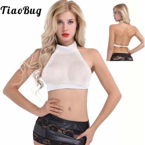 Womens Pole Dancing Tops Sexy Mesh See Through Sheer Slim Vest Lingerie Bralette Night Club Festival Rave Hot Clothes