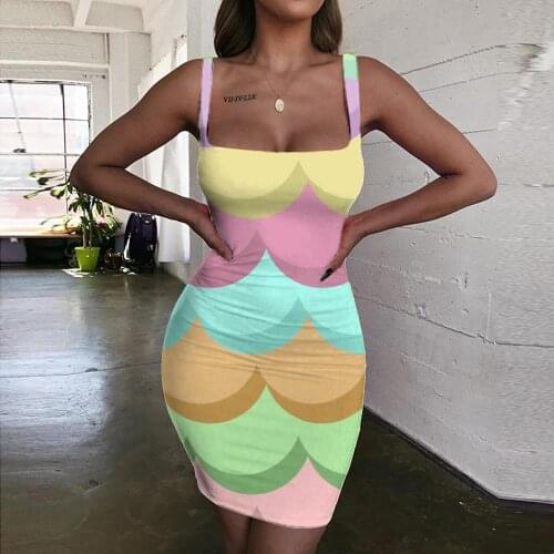 Giyu Brand Colorful Dress Women Pattern Bodycon Dress Novel Vestido Sexy Harajuku 3d Print Womens Clothing Mini Evening Beach