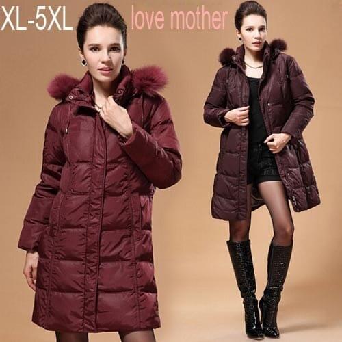 Winter long duck down&parkas raccoon fur jackets womens 2016 new European American fashion casual coats for mother XL-5XL S1611