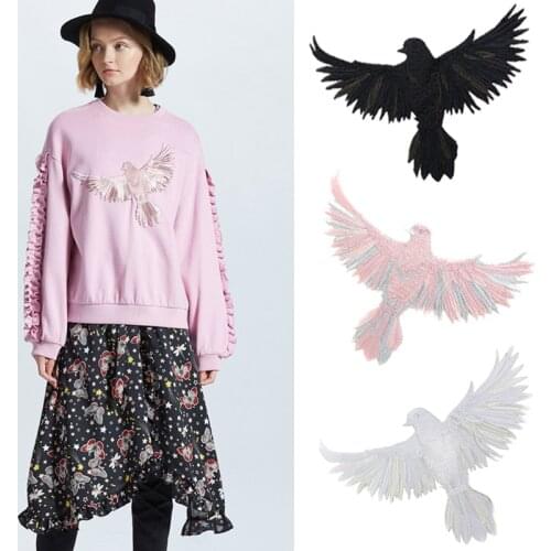 1Pc Peace Pigeon Eagle Embroidery Eagle Cloth Clothes Down Jackets Patch Iron Biker Patches Clothes Apparel Badges Free Delivery
