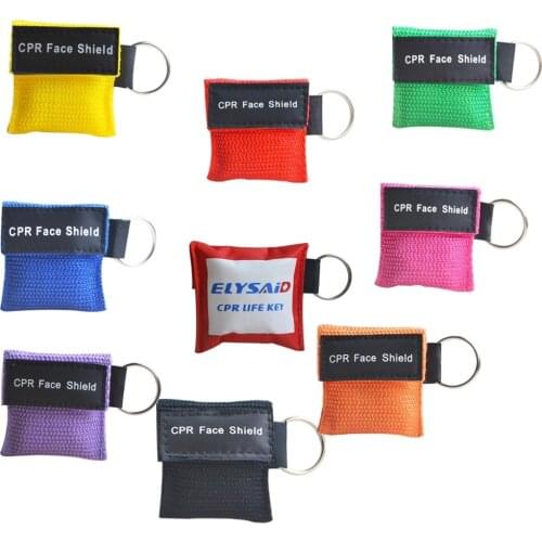 100Pcs/Lot Portable CPR Manual Resuscitator CPR Life Key CPR Barrier Keychain For First Aid Emergency Rescue Training Kit