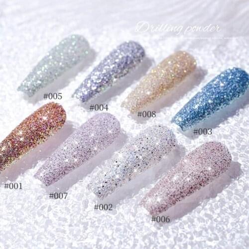 27RC 8 Color Crystal Diamond Nail Powder Nail Art Decoration Manicure Pigment