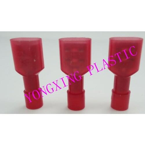 50piece/bag Double Crimp Nylon Full-insulating Female terminl 22-18AWG(0.5-1.5 square meter)FDFNY1.25-250 red color