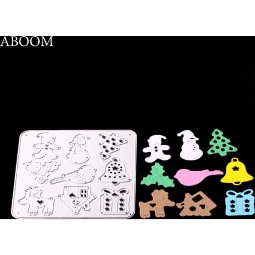 ABOOM New Frame Christmas Set Metal Die Cuts Carbon Steel Paper Dies Cutting Mold Stencil Decorative Scrapbboking DIY Die Cut
