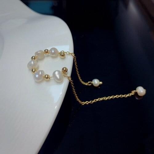 One-Piece Long Tassels Irregular Pearl Ear Pierced Ear Bones Girl Clip Earrings Earrings Women Jewelry Gifts