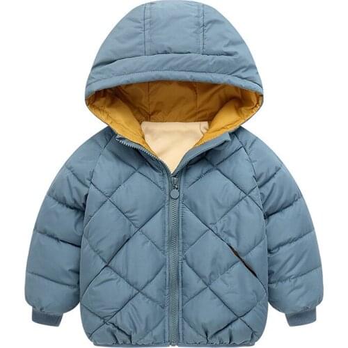 90-130cm Winter Warm Boys Jacket Cotton High Quality Thick Hooded Coat For Boys Kids Outerwear Christmas Gifts Children Clothing