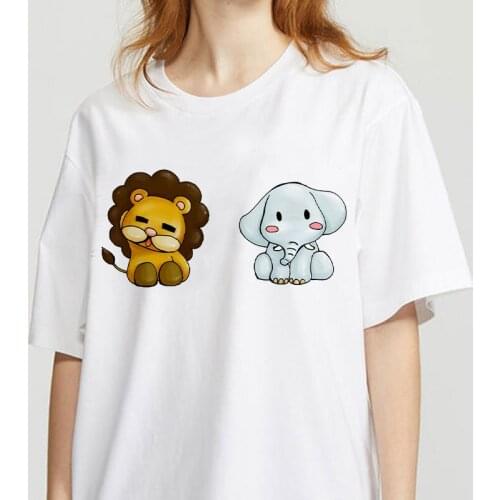 Cute Lion PrintedT-Shirts Women fashion Graphic Tees Fashion Women Tops Funny Vintage Casual Female Tshirt Female streetclothing