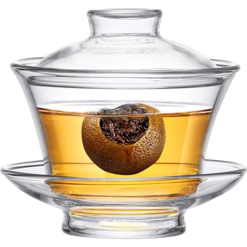 [GRANDNESS] Clear Glass Gaiwan 150ml Heat Resistant Traditional Gongfu Tea Tureen