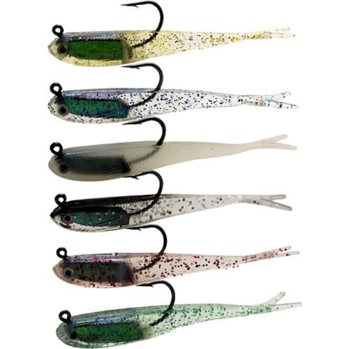 20Pcs 7.5cm 6g Creative Fork Tail Artificial Soft Baits Supplies Fishing Lures with Hook Fishing Equipment Outdoor