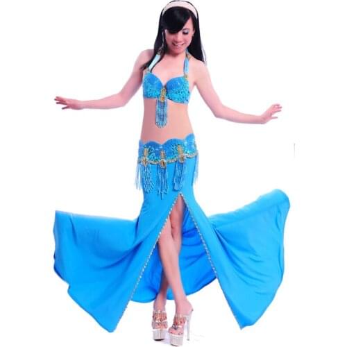 Professional Belly Dance Costume 2 Pcs Bra&belt 34b/c 36b/c 38b/c 8 Colors