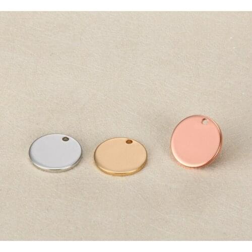 20pcs/lot 15&20mm Stainless steel Blank gold round crafts supplies Laser-marking DIY accessories bracelet charms Pendent Jewelry