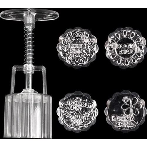 50g round transparent alphabet hand-pressed moon cake baking tool mold crystal moon cake mold