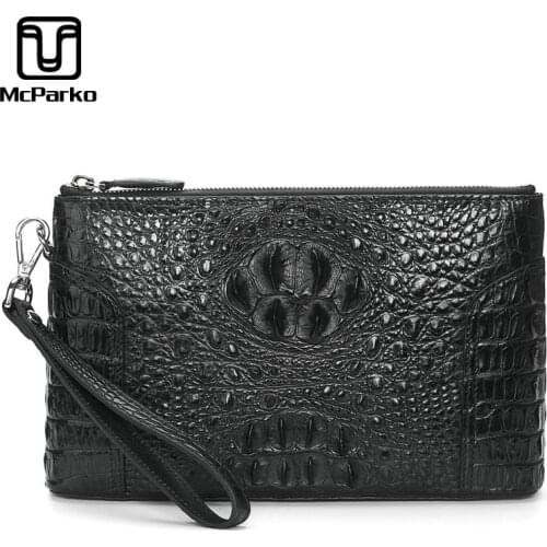 McParko Clutch Bags Men Genuine Crocodile Leather Handy Clutch Wallet For Men Luxury Brand Design Crocodile Bag For Men 2021 New