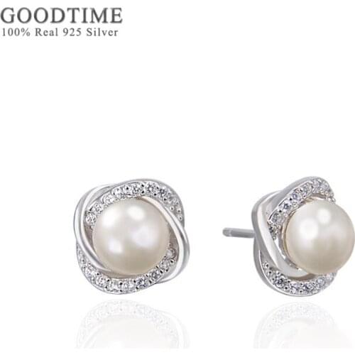 Trendy Women Earring Pure 100% 925 Sterling Silver Flower Rhinestone Earring Anniversary Gift Jewelry For Office Lady