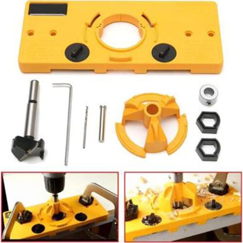 35mm Hinge Jig Woodworking DIY Tools Set Cup Style Boring Hole Drill Guide Forstner Door Hole Template Wood Cutter Carpenter