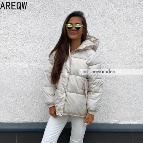 2020 New Short Winter Jacket Women Oversize Parka Coat Warm Thick Cotton Coat Loose Hooded Padded Women Winter Jacket Q1913 M7H