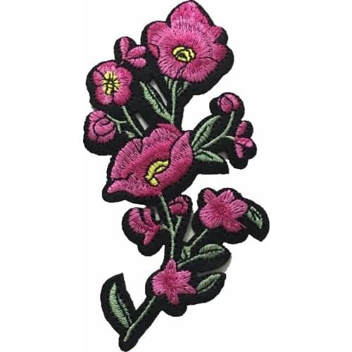 10 Pieces/lot New Arrival Pink Flower Patches Iron on Embroidered Patches Clothes Decorated Accessory DIY Applique Sticker