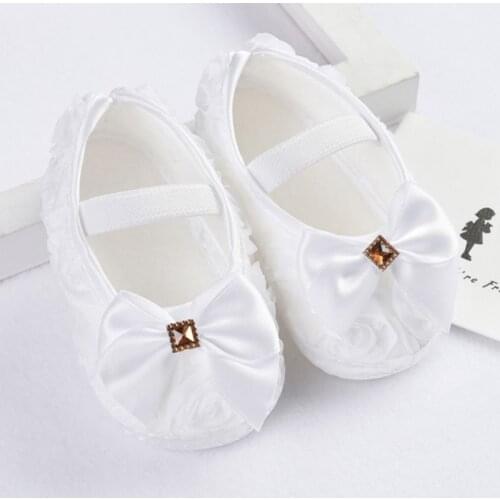 Girls Flowers Bow Baby Toddler Shoes 11cm 12cm 13cm Spring Autumn Children Footwear First Walkers New