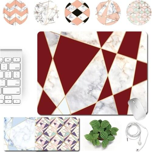 Portable Office Computer Mouse-pad 25x21cm Smooth Mousepad PU Leather Anti-slip Geometry Pattern Series Best Gaming Mouse Mat