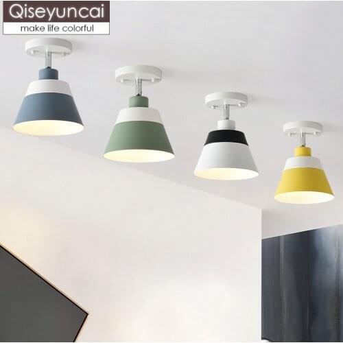 Qiseyuncai Nordic modern minimalist ceiling lamp color macaron corridor corridor aisle foyer lighting free shipping