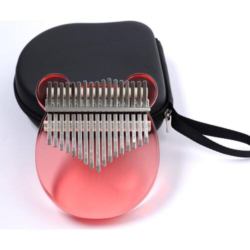 BATESMUSIC Multicolor Kalimba Acrylic 17 Key Transparent Thumb Piano with Tuner Hammer Gig Kalimba Case Manual
