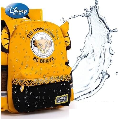 Disney 3D The Lion King Simba School Bag Baby Anti-Lost Backpack with Leash The King Boy School Backpack Waterproof Schoolbag