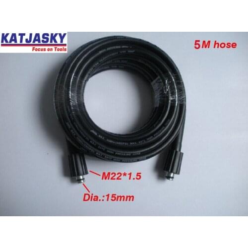 Car washer hose 5M 400Bar 5800PSI,two ends are M22*1.5*15mm , high pressure washer hose spray water
