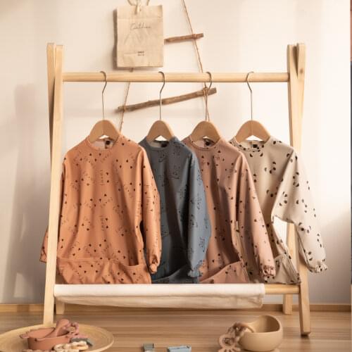 Babys Food Bib Infant Meal Stuff Little Boy Girl Long Sleeves Apron Child Waterproof Smock Kids Feeding Teething Painting Bibs