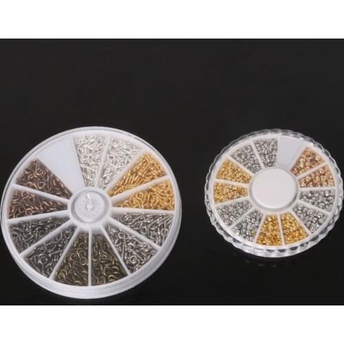 1 Box Iron Screw Eye Pin Bail Peg For Half-drilled Beads Golden & Silver & Platinum 4X8mm 600pcs/6colors pick Jewelry findings