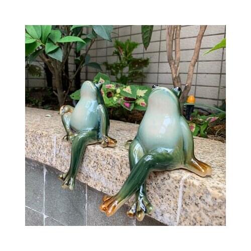1 pair Creative Home Furnishing modern new home living room animal decoration wine garden courtyard decoration ceramic frog