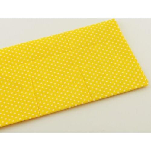 1 piece 50cmx50cm pre-cut fat quarter printed yellow dots designs cotton fabrics tila tecidos crafts dolls sewing clothes