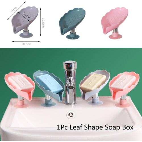 1pc Creative Drain Toilet Soap Racks Lotus Leaf Soap Box Free Perforated Lotus Leaf Sucker Laundry Soap Box Bathroom Accessories