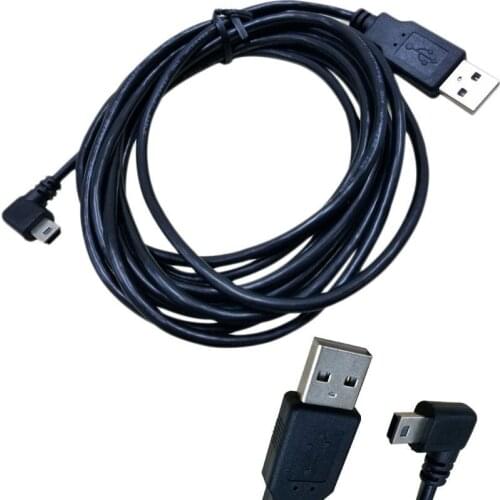 1PC USB 2.0 A Male Plug to Mini 5 Pin Left Angled 90 Degree Plug Data Cable Cord 1.5M/5FT 3M/10FT Black