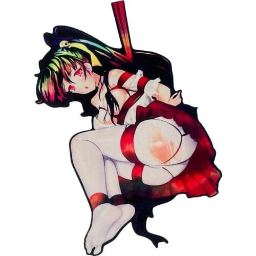 13cm X 10cm 1 piece Cartoon Car Sticker Spank Me Funny Car Decals Graphics Vinyl JDM Graffiti Personality 3D Stickers