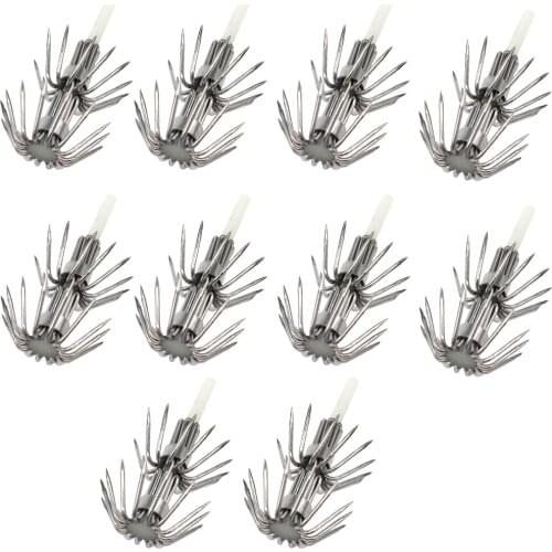 10pcs Stainless Steel Squid Jig Hooks Sea Fishing Hooks Glow in Dark Fishhooks DIY Umbrella Hook DIY Umbrella Hook